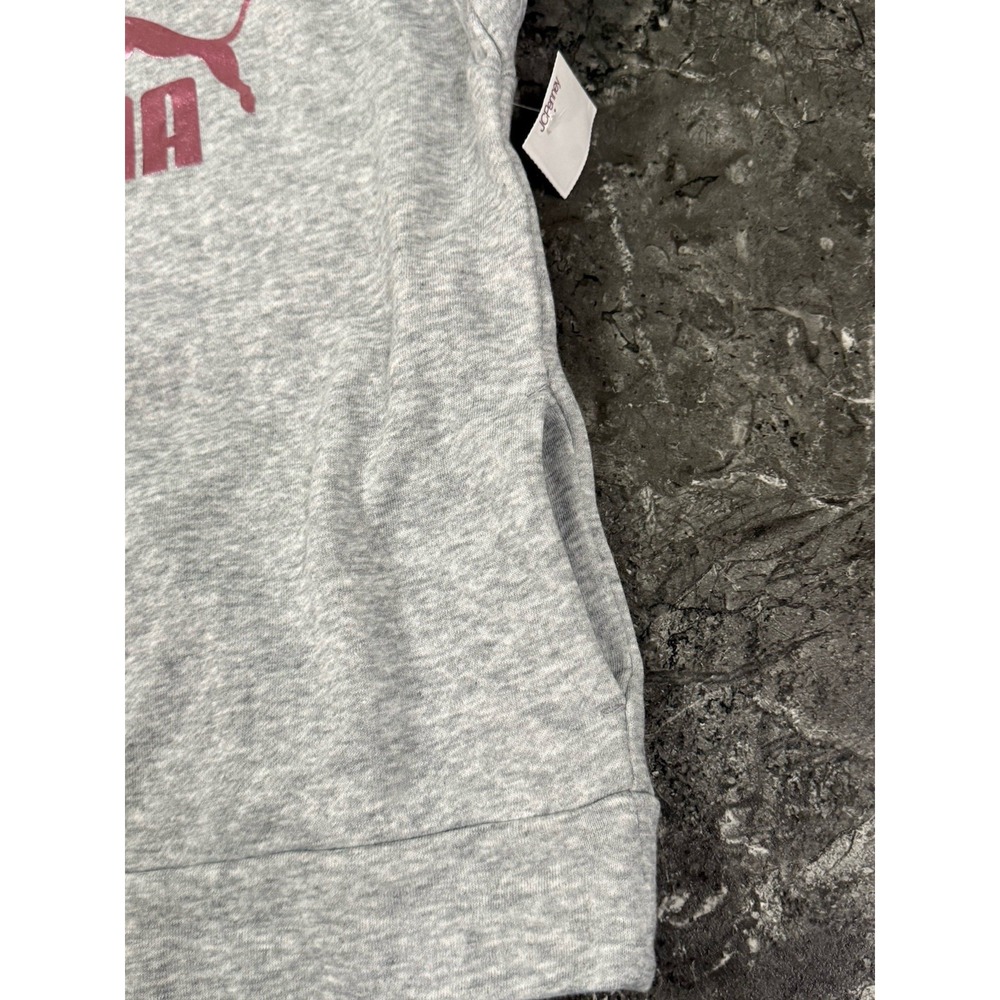 Puma Girls Fleece Hoodie Jogger Set Metallic Pink Heathered Gray Sz XS 6 - Picture 8 of 12